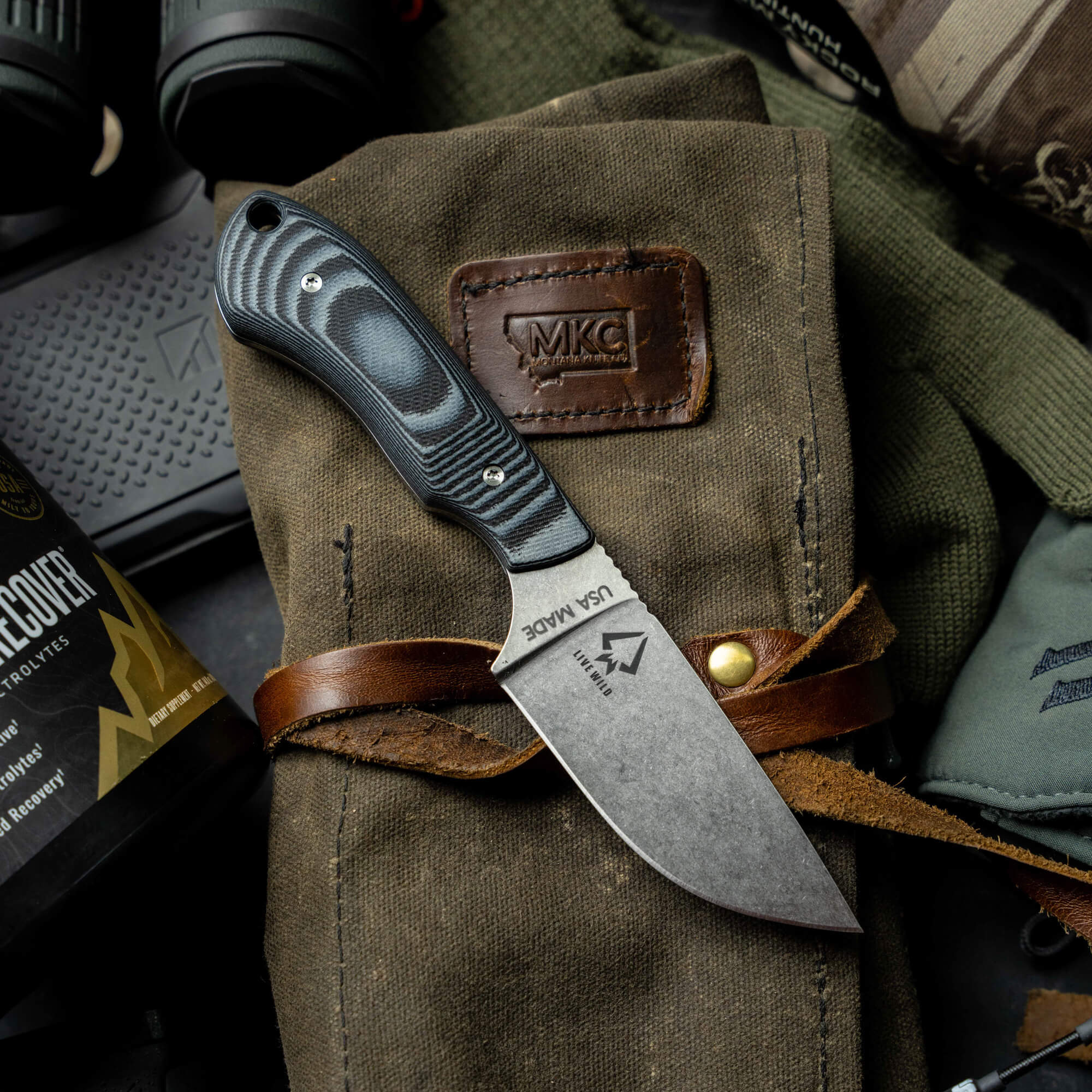 MKC ELK KNIFE - LIVE WILD EDITION - GREY & BLACK - Image 9