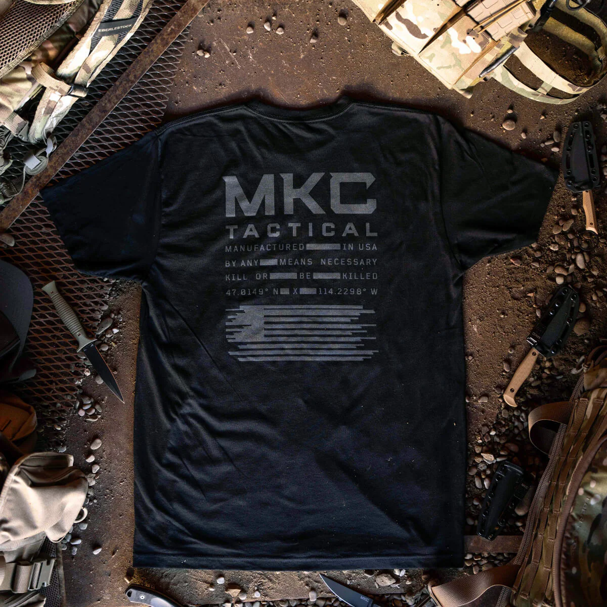 MKC TACTICAL STACKED TEE - BLACK - Image 2