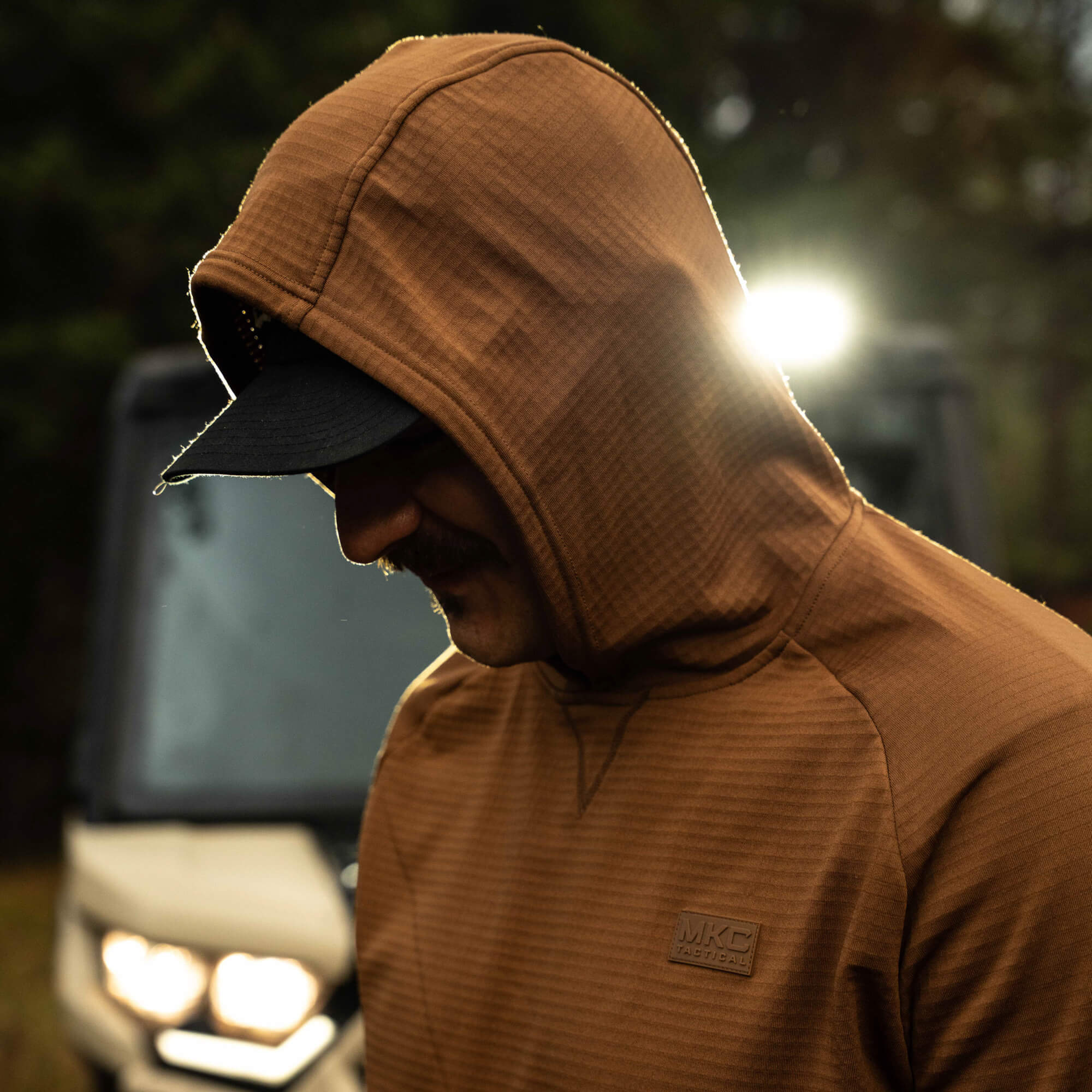 MKC WAFFLE KNIT PERFORMANCE HOODIE - COYOTE - Image 10