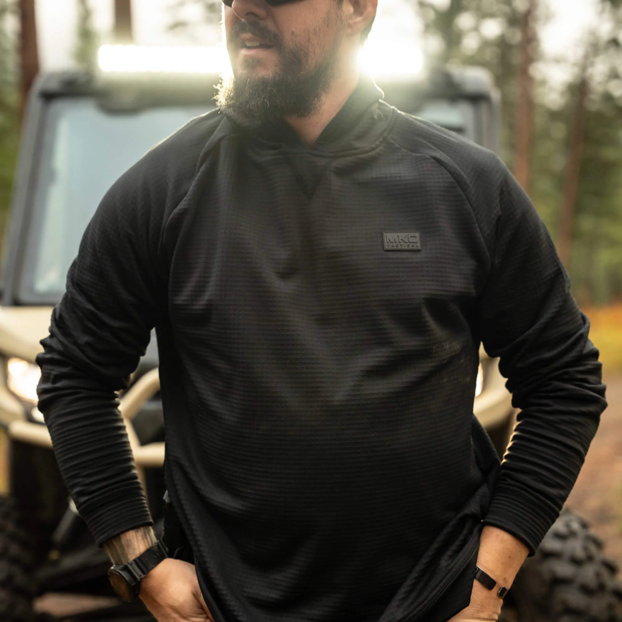 MKC WAFFLE KNIT PERFORMANCE HOODIE - SHADOW - Image 6