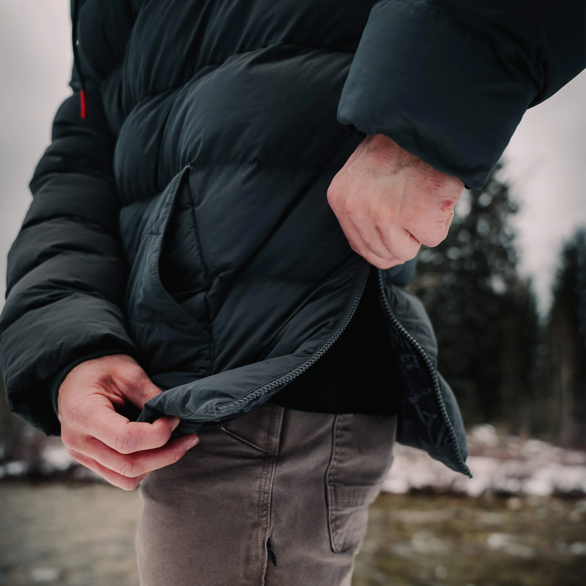 OBERLIN PULLOVER PUFFY JACKET - CHARCOAL - Image 3