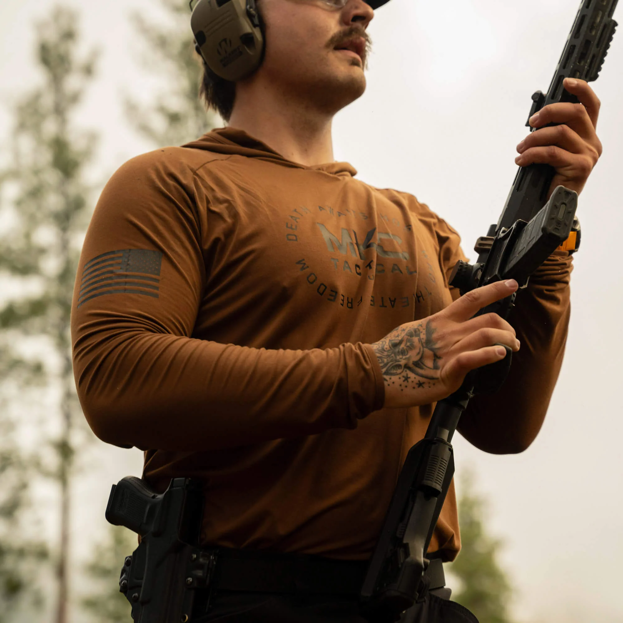 TACTICAL LIGHTWEIGHT BAMBOO HOODIE - COYOTE - Image 17