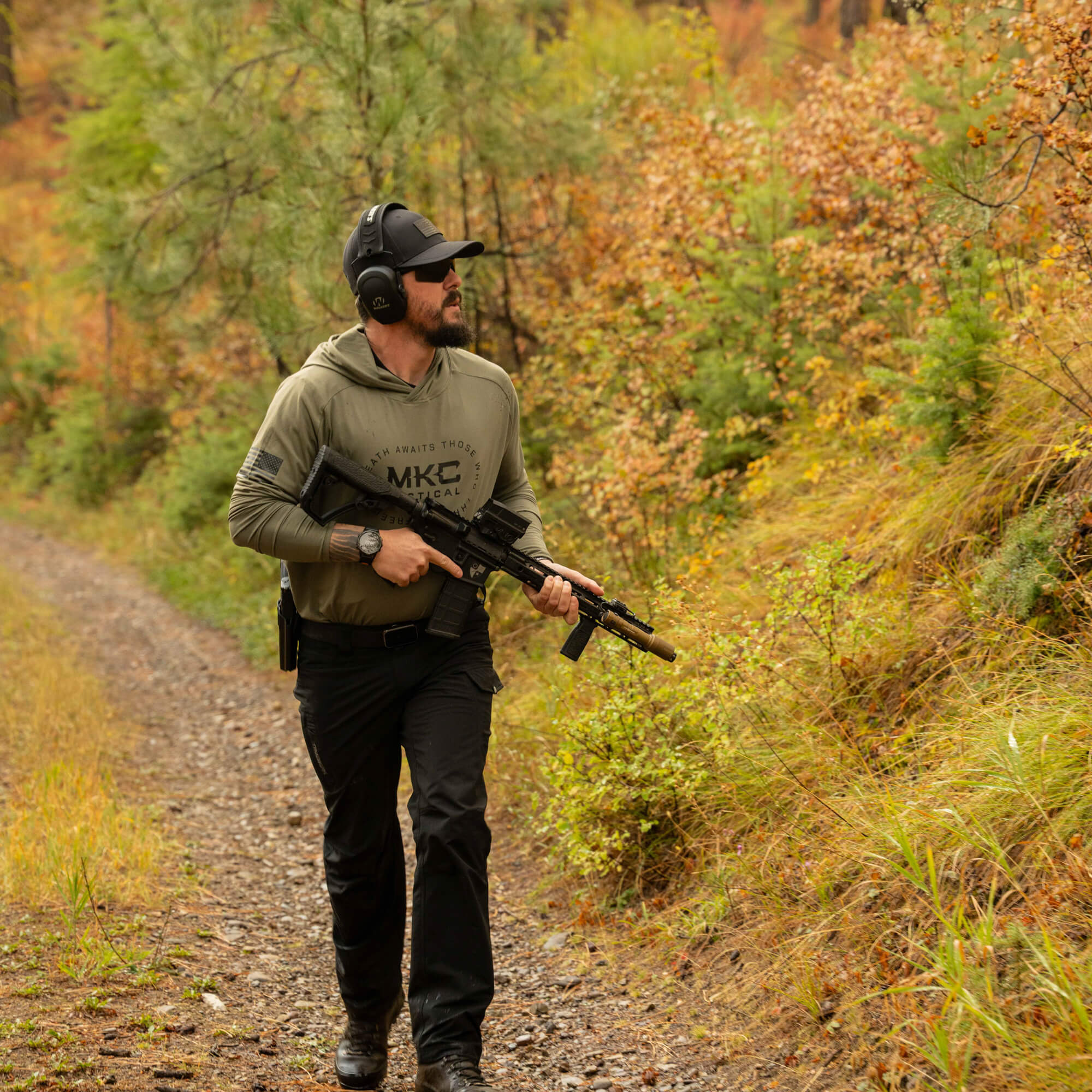 TACTICAL LIGHTWEIGHT BAMBOO HOODIE - OD GREEN - Image 11
