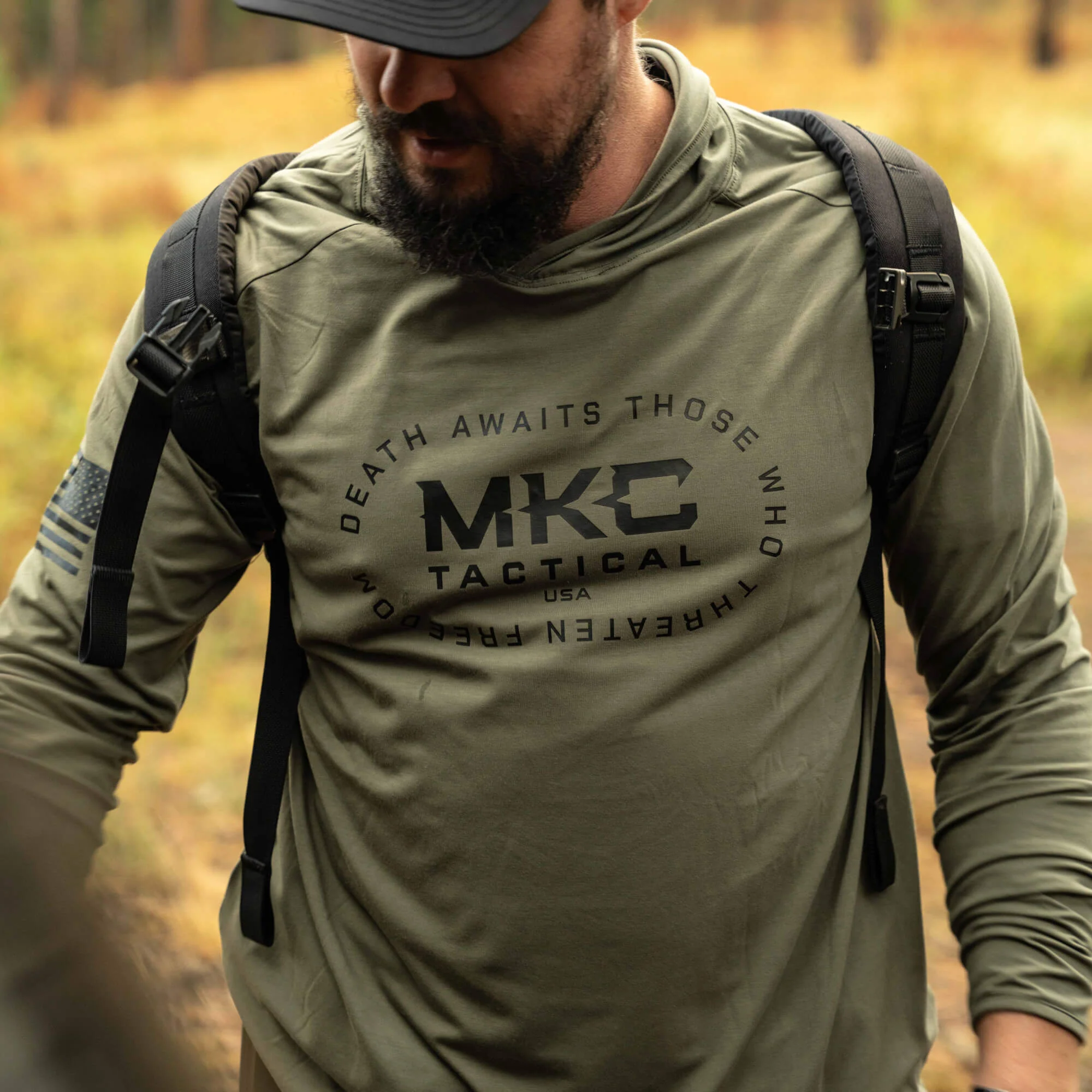 TACTICAL LIGHTWEIGHT BAMBOO HOODIE - OD GREEN - Image 18