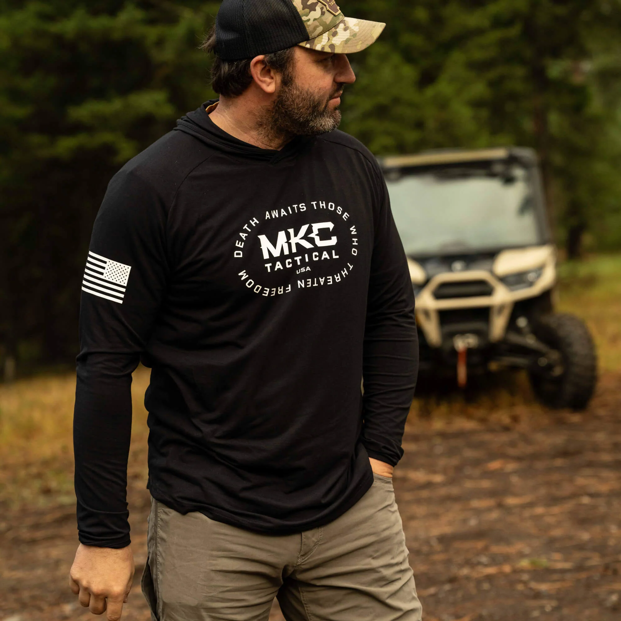 TACTICAL LIGHTWEIGHT BAMBOO HOODIE - SHADOW - Image 15